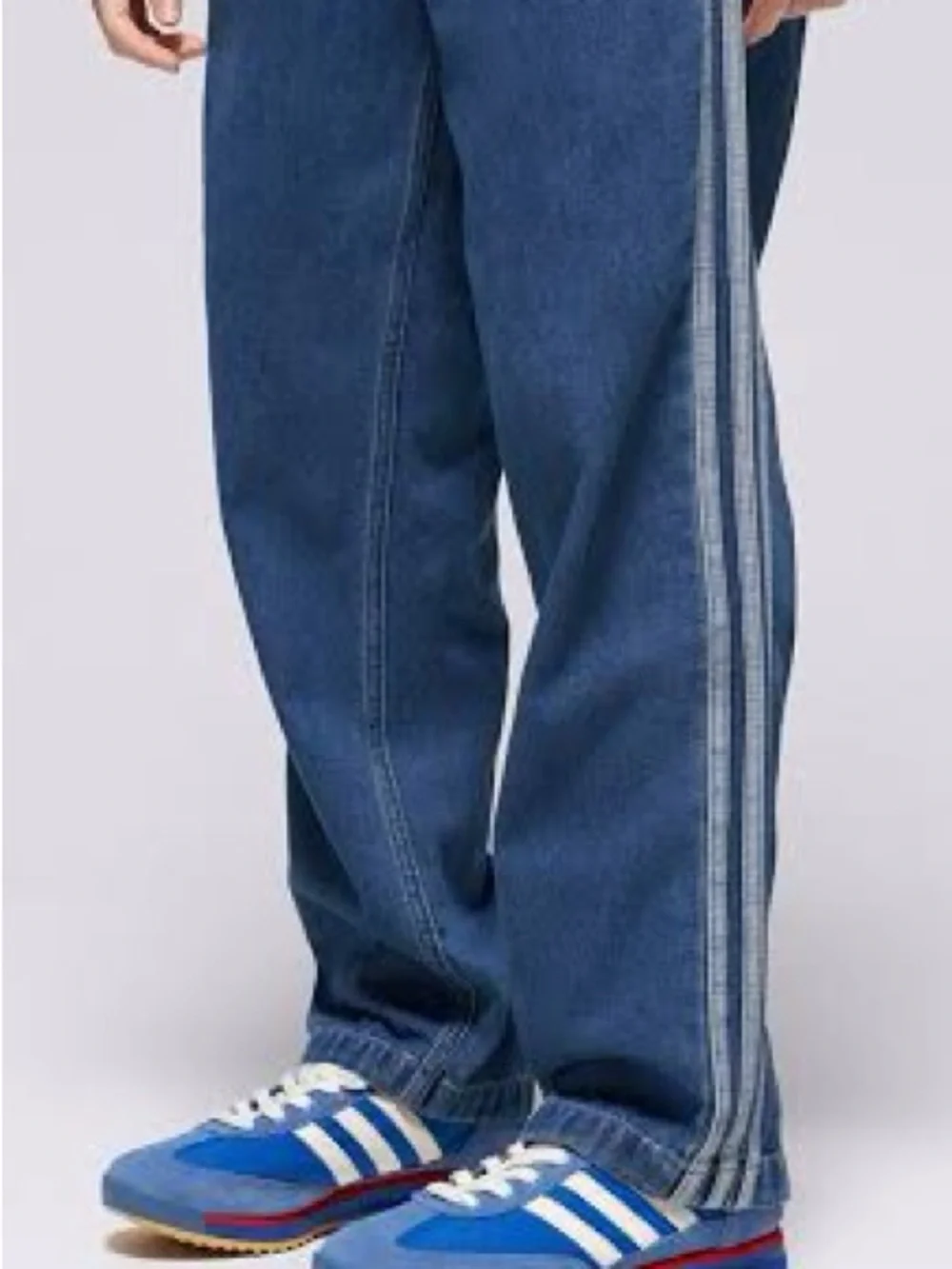 Adidas Originals Kids Denim 3-Stripes Pants Medium NWT Y2K unisex
